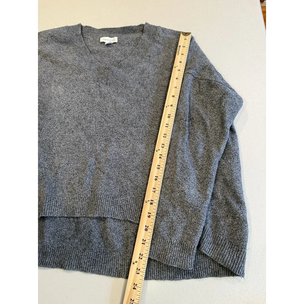 Treasure & Bond Sweater Women Large Grey Cotton Wool Travel Minimal Stretch Knit